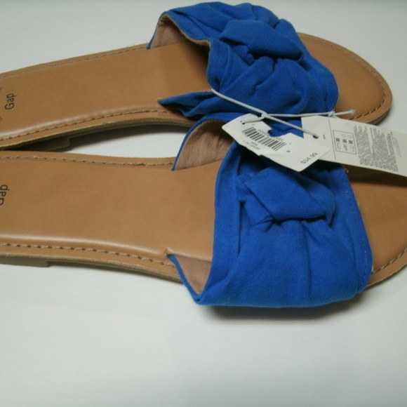 Gap Sandals Slide Bow Blue Slip On Size 9 New - Picture 6 of 7